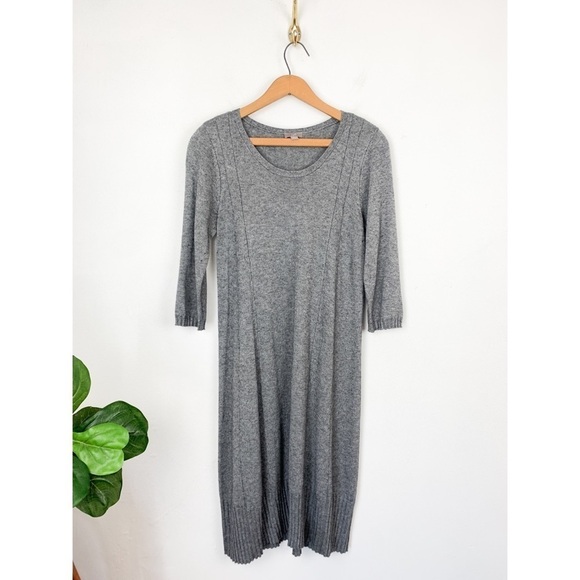 J. Jill Women’s Gray Wool Blend Midi Sweater Dress Sz S - Picture 1 of 6